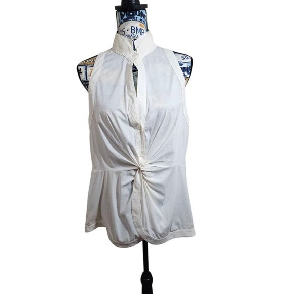 BCBGMAXAZRIA Tops - BCBGMaxAzria Tuxedo Halter Tank Top Collar Large